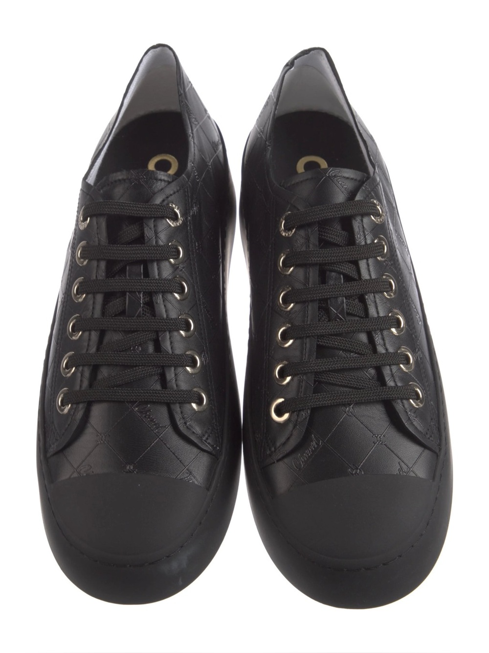Chanel Black Quilted Sneakers